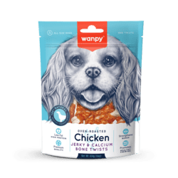 Wanpy Chicken Jerky & Calcium Bone Twists 100g