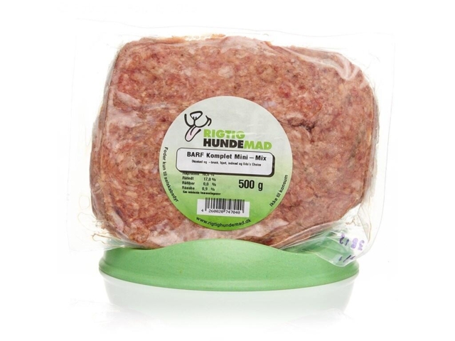 Rigtig Hundemad Barf-komplet Mini 500g fint hak.