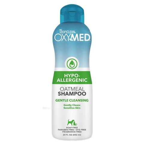 TROPICLEAN OXYMED HYPOALLERGENIC SHAMPOO 592ML (God som hvalpe & killing shampoo) (udsolgt)