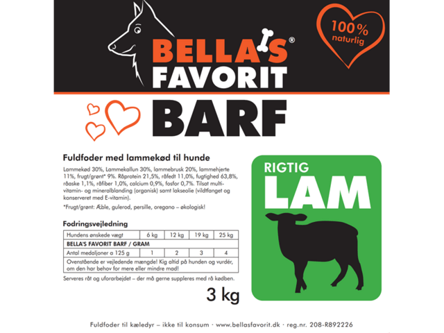 Bella's Favorit Rigtig Lam BØF 24x125g