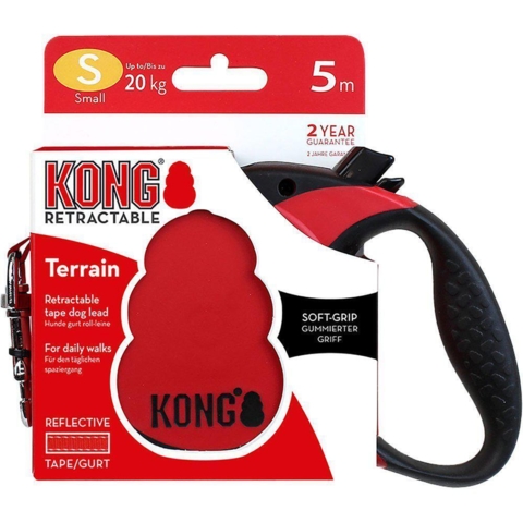 KONG Terrain Flex-Line Small 5 meter (Rød)