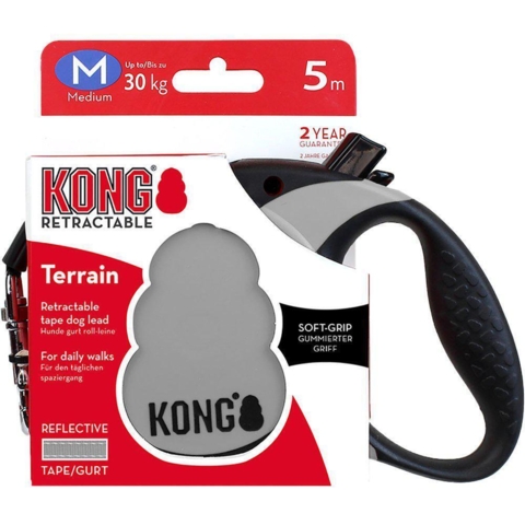 KONG Terrain Flex-Line Medium 5 meter (Grå)
