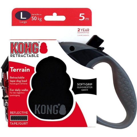 KONG Terrain Flex-Line Large 5 meter (Sort)