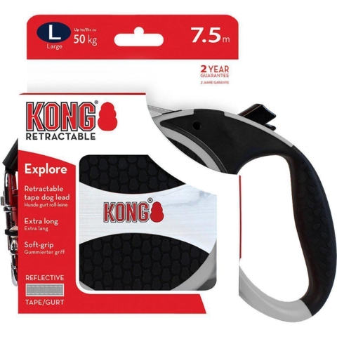 KONG Explore Flex-Line Large 7,5 meter (Grå)