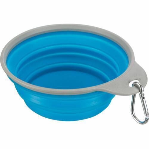 Foldbar hundeskål med karabinhage & fast kant