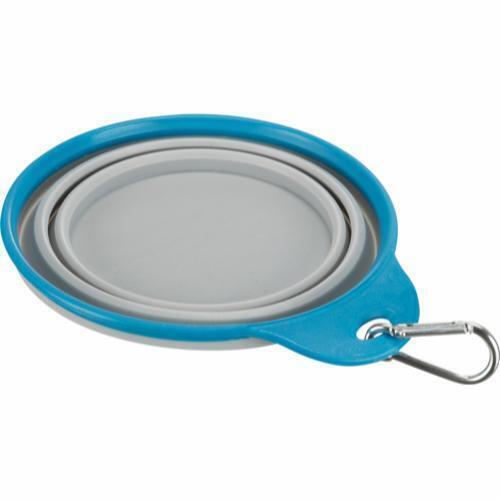 Foldbar hundeskål med karabinhage & fast kant