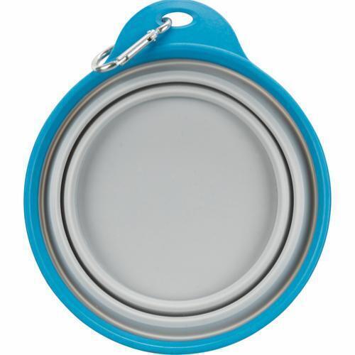 Foldbar hundeskål med karabinhage & fast kant