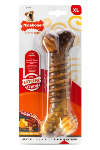 Nylabone Extreme Chew Bone med Smag af Okse & Ost, str. XL