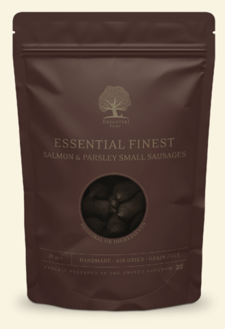ESSENTIAL FINEST SALMON & PARSLEY SMALL SAUSAGES 20stk