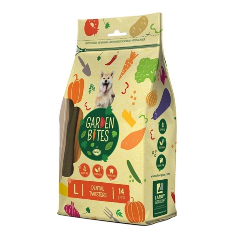 Garden Bites Dental Twisters - Vegetarisk Tyggesnack 14 Stk LARGE
