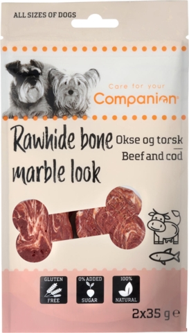 Companion marble look lollipop - oksekød & torsk
