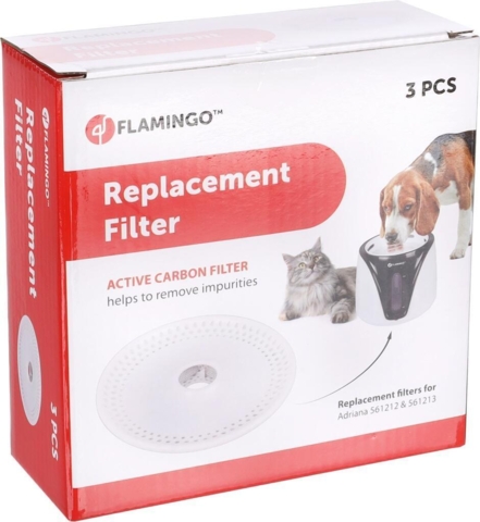 Reservefilter til Flamingo vandfontæne - 3 stk.