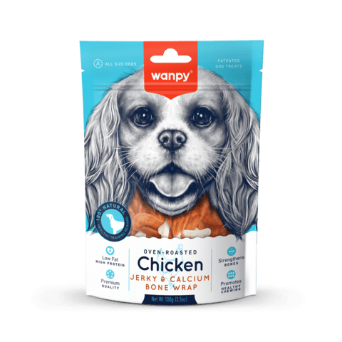 Wanpy Chicken Jerky & Calcium Bone Wrap 100g